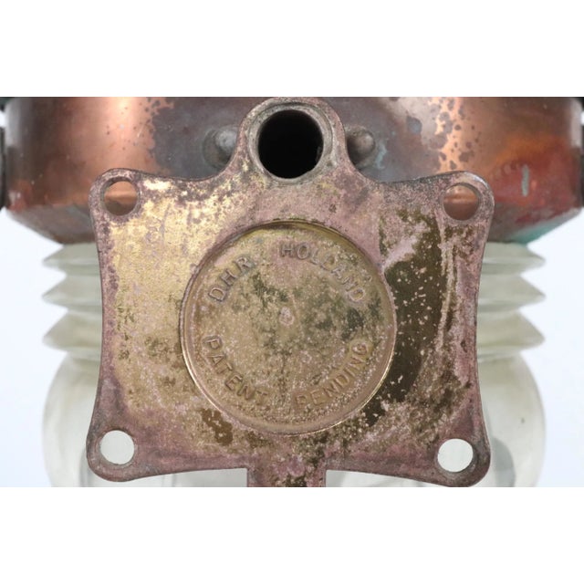 Early 20th Century DHR Holland Ankerlight Copper & Glass Ship Lantern For Sale - Image 12 of 12