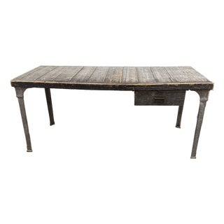 1900 French Industrial Desk For Sale