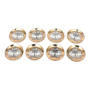 Vintage PIero Fornasetti Gilded Porcelain Chariot Coasters Barware Italy 1950's