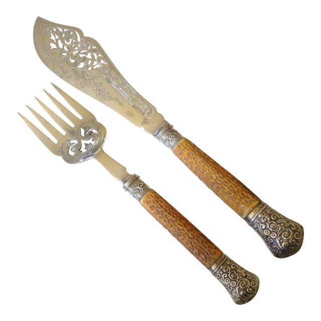 19th C. English Fish Servers, Pair For Sale