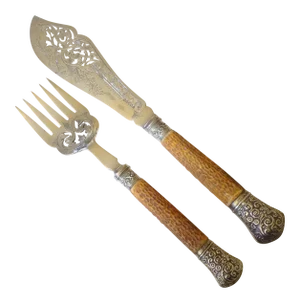 19th C. English Fish Servers, Pair