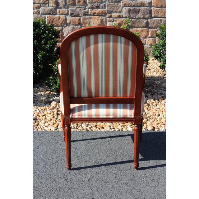 Ethan Allen Louis XVI Style Armchairs With Silk Upholstery—A Pair For Sale - Image 14 of 18