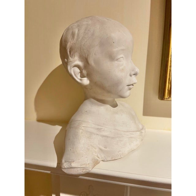 Plaster Bust of a Young Boy For Sale - Image 4 of 9