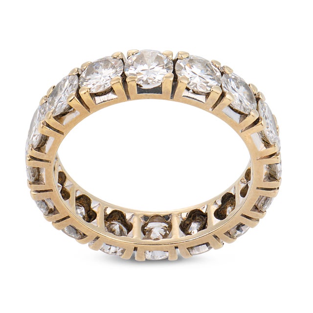 Mid-Century Modern Vintage 3.50 Carat Diamond 18k White Gold Eternity Band, Size 5.5 For Sale - Image 3 of 5