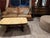 Alabaster Wilhelminian-Style Coffee Table Features a Polished Honey-Toned Onyx or Marble Slab Top Resting on an Ornately Carved Double-Pedestal Wooden Base For Sale - Image 8 of 12