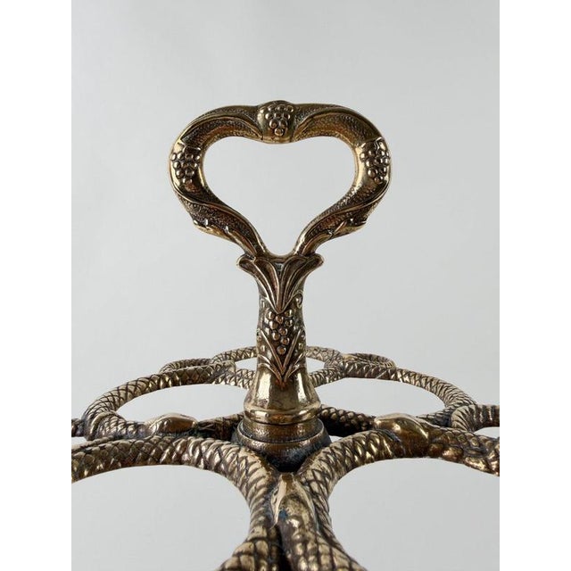 Art Nouveau Style Brass Umbrella and Walking Stick Stand with Intertwined Snakes, 1970s For Sale - Image 10 of 18