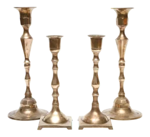 Vintage Brass Candle Holders - Set of 4