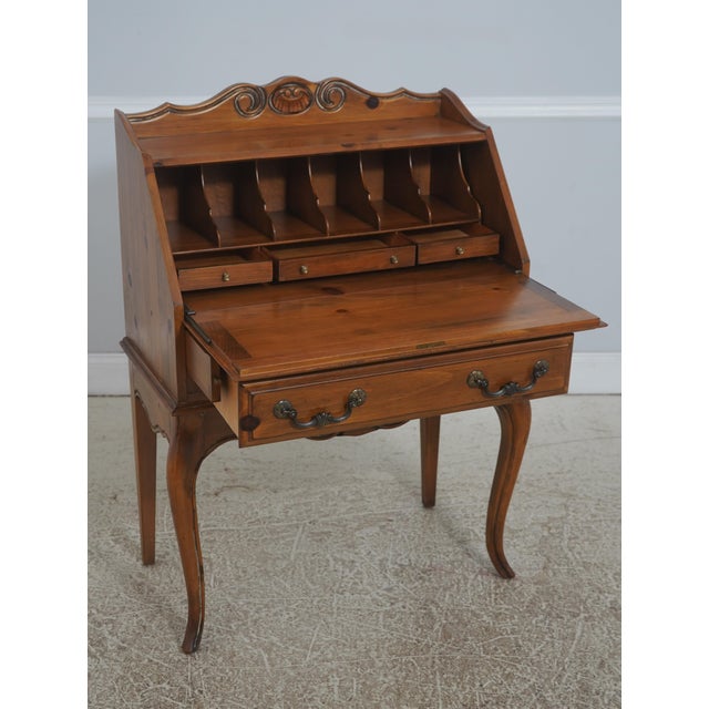 French Country Ethan Allen Country French Pine Slant Front Desk For Sale - Image 3 of 18