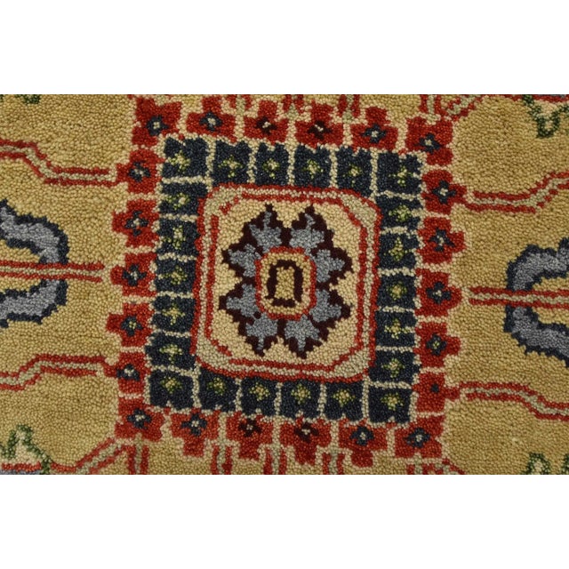 Textile Serapi Rug 9’2” X 11’11” Blue Wool Tribal Hand-Knotted Oriental Carpet For Sale - Image 7 of 12