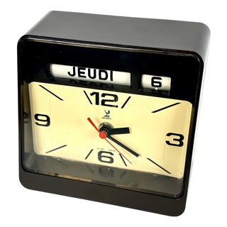 Space Age Desk Clock with Flip Calendar from Jaz, 1970s For Sale