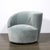 Mid-Century Modern Pair of Powder Blue Mohair Velvet Swiveling "Nautilus" Chairs by Vladimir Kagan For Sale - Image 3 of 15