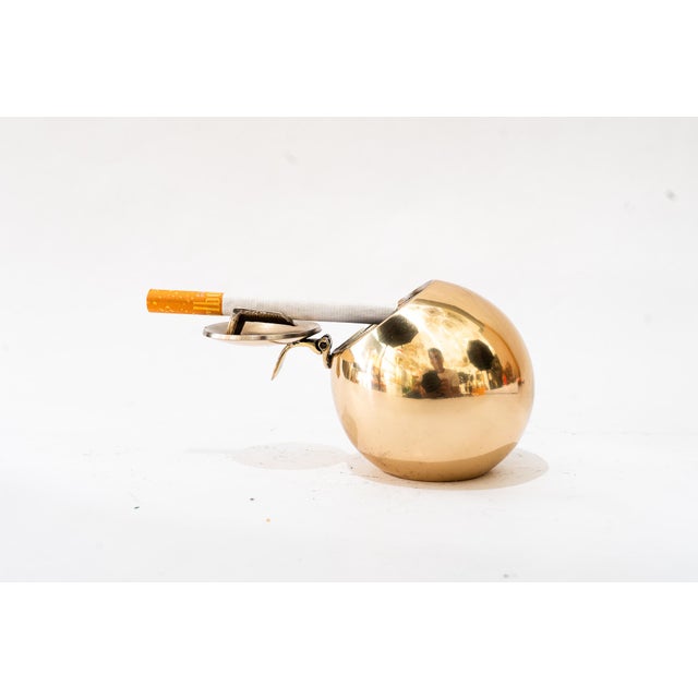 Vintage Round Alpaca Brass Ashtray, 1950s For Sale - Image 10 of 10