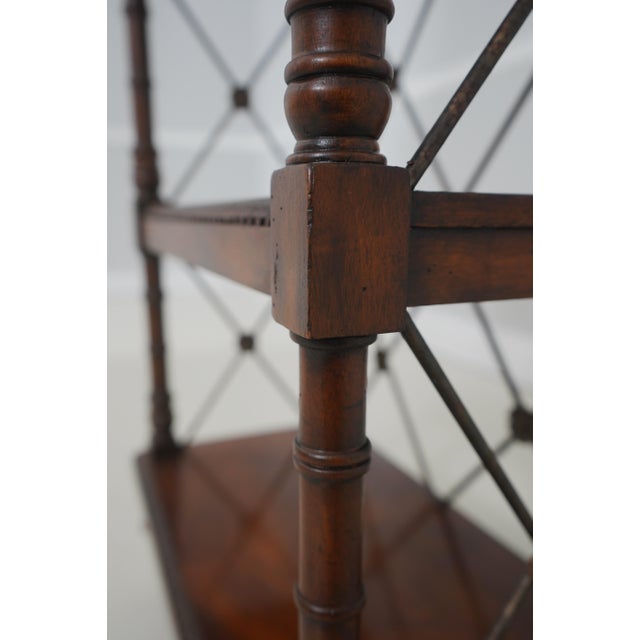 Maitland Smith 3 Tier Regency Style Mahogany Cart or Stand For Sale - Image 14 of 15