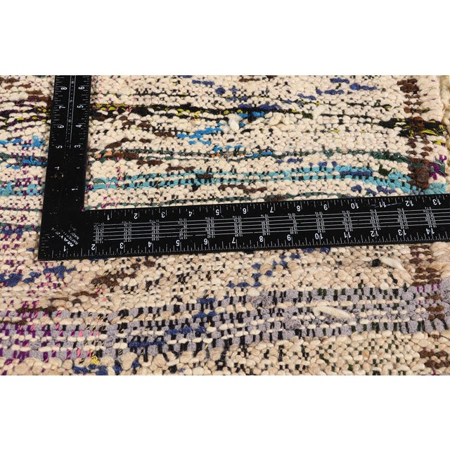 Textile Vintage Azilal Boucherouite Moroccan Rug, 04'03 X 10'00 For Sale - Image 7 of 10