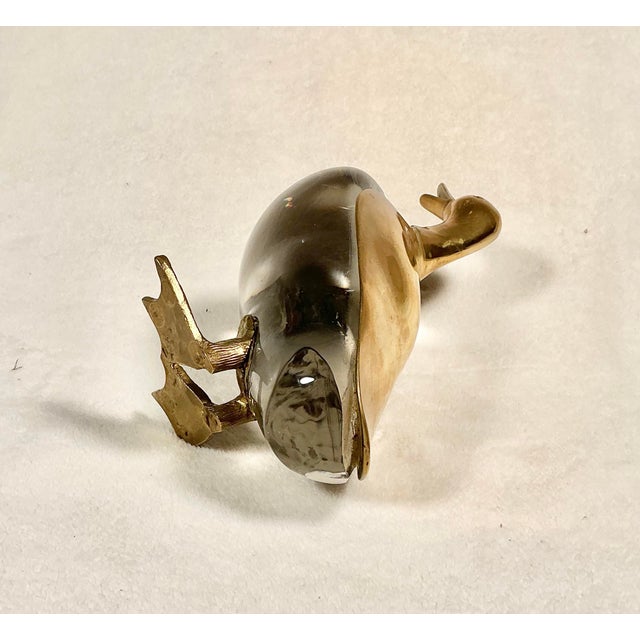 Brass Vintage Mid Century Modern Brass and Glass Duck Luca Bojola for Licio Zanetti For Sale - Image 8 of 12