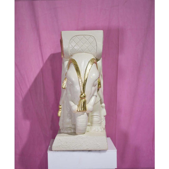 Mid-Century Modern Vintage Ceramic Elephant Tables a Pair - Newly Refinished For Sale - Image 3 of 9