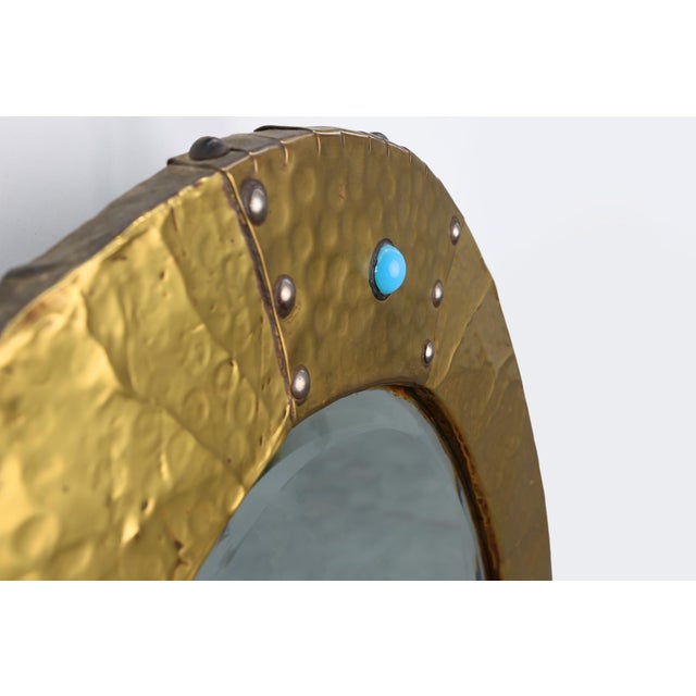 Arts & Crafts Copper Oval Mirror, 1890s For Sale - Image 4 of 11