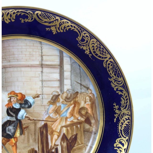 19th Century French Sevres Porcelain Prise de Valence Plate For Sale - Image 4 of 8