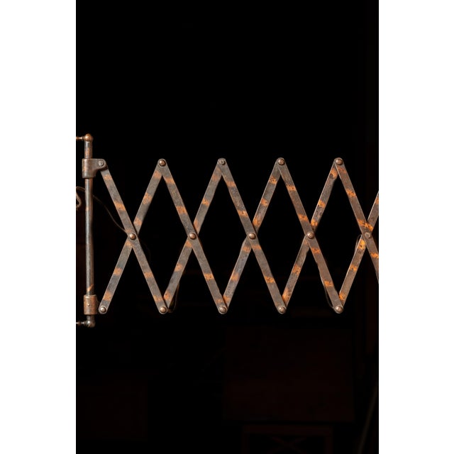 Copper Early 20th Century Japanned Copper Scissor Arm Wall Lamp by F. W. Hardy For Sale - Image 8 of 18
