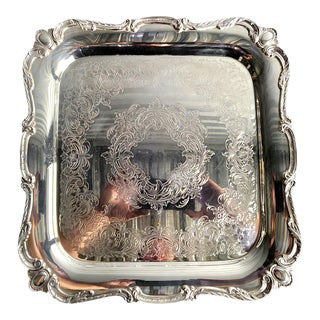 Wilcox Vintage Silver Plate Square Serving Tray For Sale