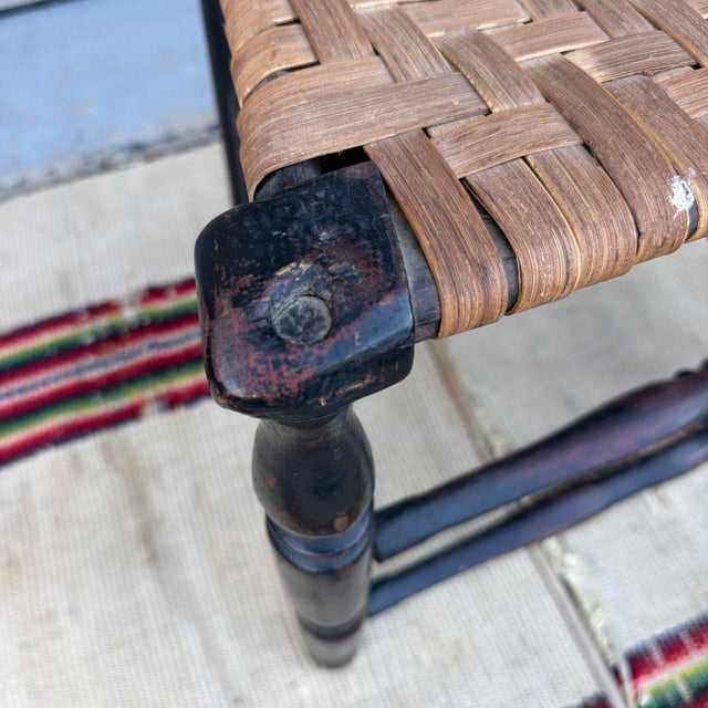 Wood Antique Black-Painted New England Banister-Back Side Chair, Circa 1750s For Sale - Image 7 of 18