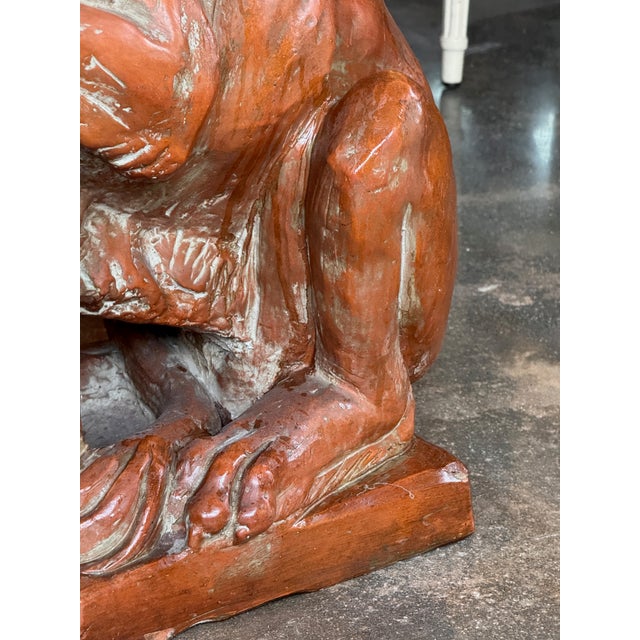 Ceramic Vintage English Terracotta Lion For Sale - Image 7 of 8