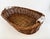 Wood Vintage Woven Wicker Basket With Blue & White Porcelain Handles For Sale - Image 7 of 11