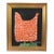 Original Orange Folk Art Chicken Hen Painting by Ruth Arenz Including the Antiqued Gold Wood Fame For Sale