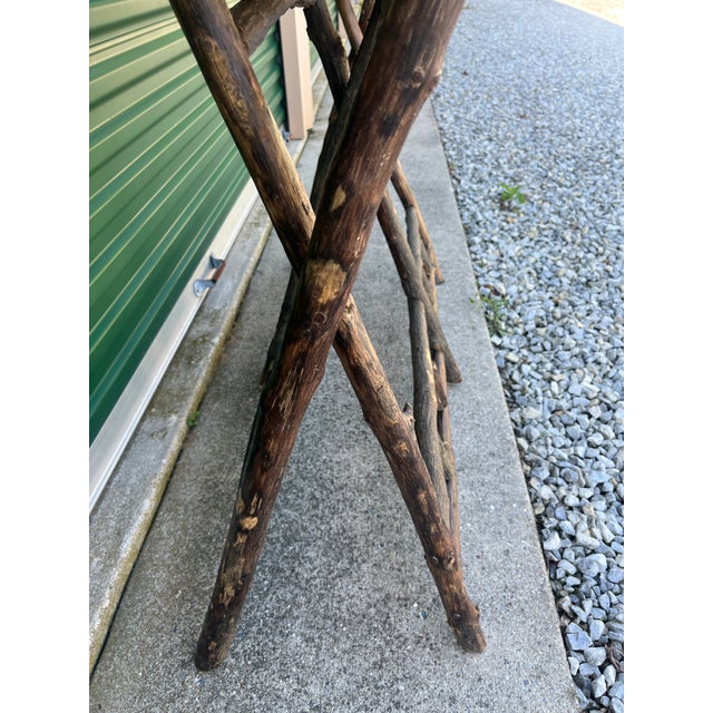 Early 20th Century Rustic Adirondack Twig Console Table For Sale - Image 6 of 12
