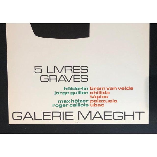 Galerie Maeght-5 Livres Graves Poster, 1973 For Sale - Image 3 of 6