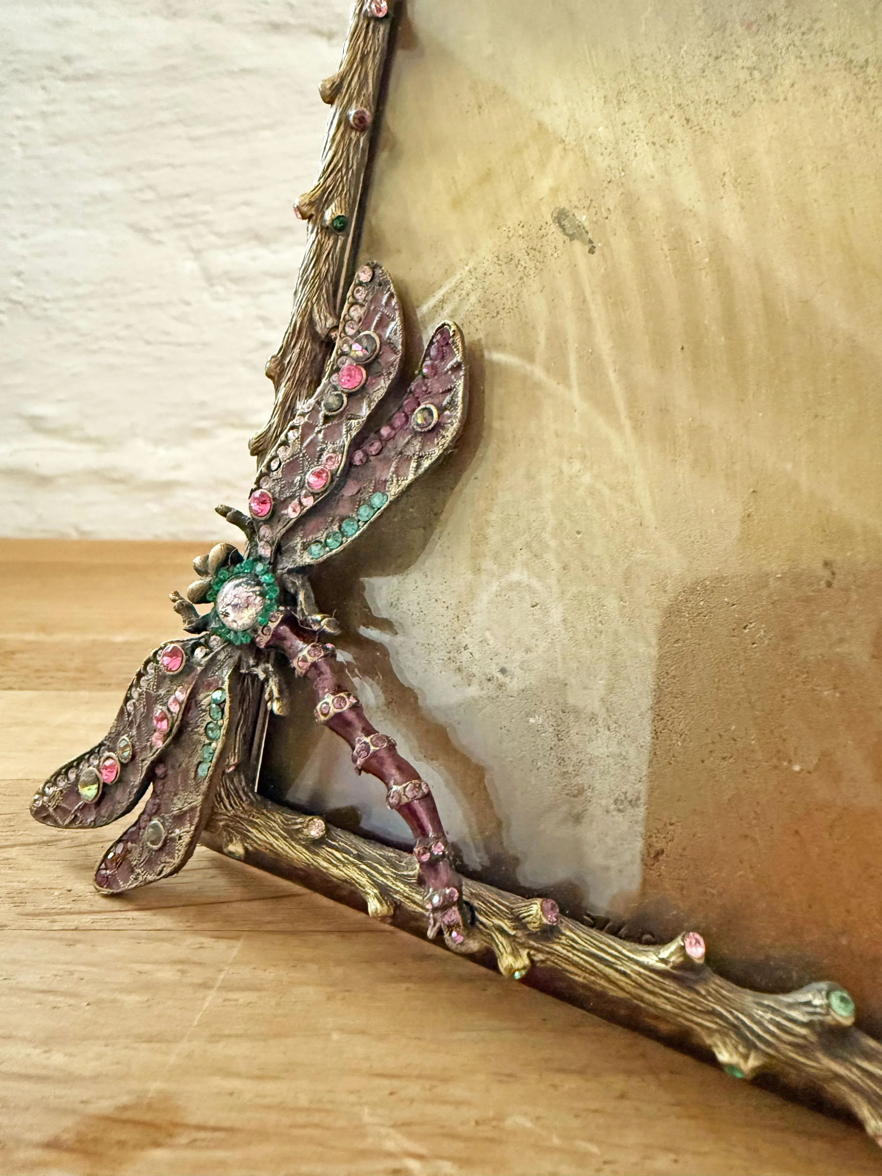 Jay Strongwater Dragonfly Bejeweled & Enameled Picture Frame With