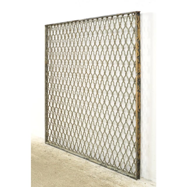 Industrial Reclaimed Industrial Steel Mesh Security Panel 41.625 X 37 In. For Sale - Image 3 of 10