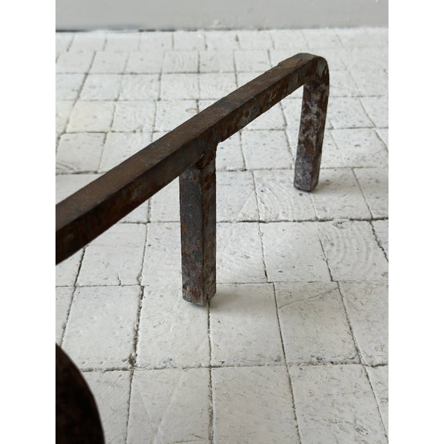 Antique Wrought Iron Figural Ram Andirons, a Pair, Circa Early 20th Century For Sale - Image 11 of 18