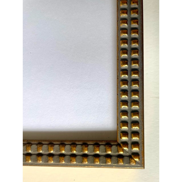 Abstract minimalist acrylic painting on French hand crafted cotton paper. Framed in a gold frame. All works on paper are...