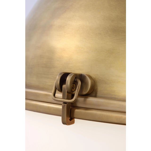 Chapman & Myers for Visual Comfort Signature Adrian X-Large Globe Pendant in Antique-Burnished Brass with White Glass For Sale In Houston - Image 6 of 8