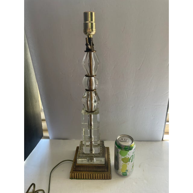 1950s Mid Century Modern Stacked Glass Table Lamp For Sale - Image 5 of 9