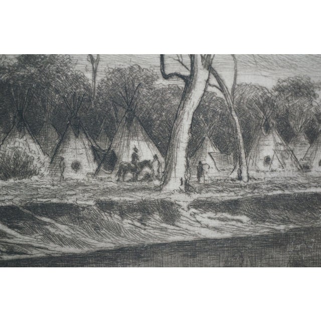 Antique William De La Montagne Cary Signed Native American Riverscape Etching For Sale - Image 11 of 13