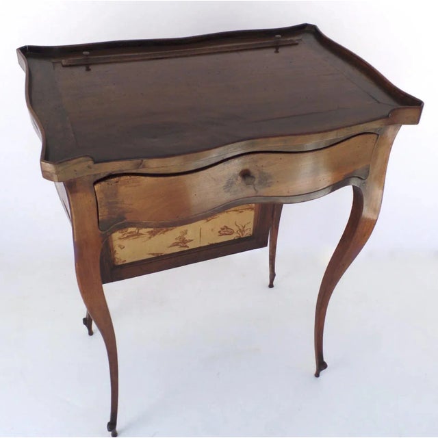 19th Century French Walnut Small Screen Table Cabriole Leg For Sale - Image 9 of 10
