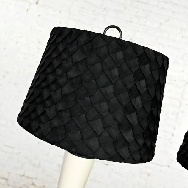 Mid Century Modern Black and White Ceramic Lamps W/ Rooster Design, a Pair For Sale - Image 9 of 13