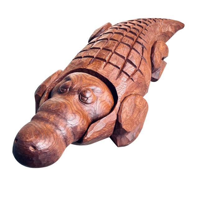 Decorative Crocodile Woodcarving, Japan, 2004 For Sale