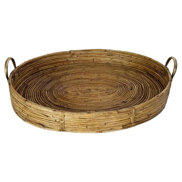 Rush and Brass Tray, France, 1960 For Sale - Image 11 of 11