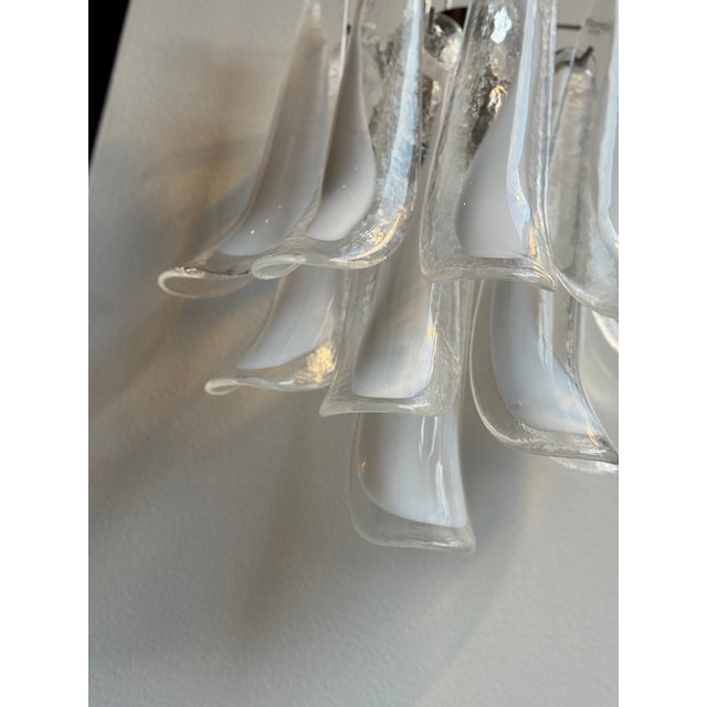 White Murano Glass Prisms Wall Lamps, 2000, Set of 4 For Sale - Image 4 of 9