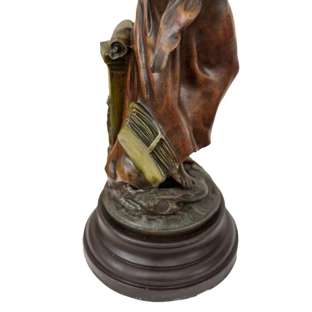 Auguste Moreau, Art Nouveau Allegorical Maiden, Late 19th Century, Spelter For Sale - Image 5 of 11