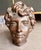 Vintage cast bronze sculptural head fragment, originally part of a life-size figural sculpture, made in Europe circa 1950....