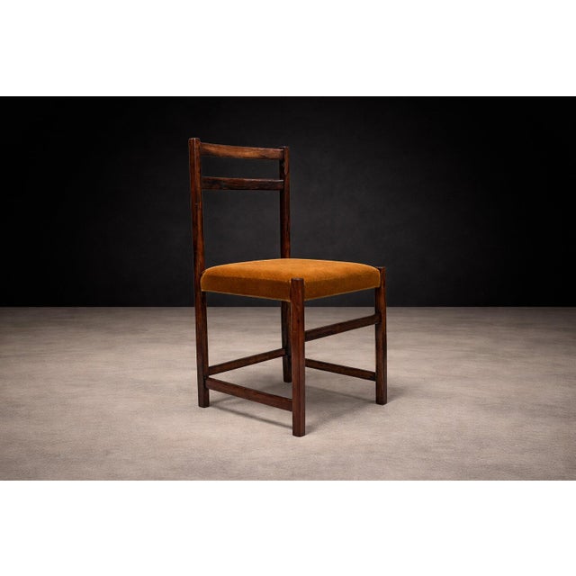 Brown Monumental Set of Twelve Brazilian Modern Rosewood Dining Chairs by Celina With Saddle Mohair Upholstery, Brazil, 1960s For Sale - Image 8 of 14
