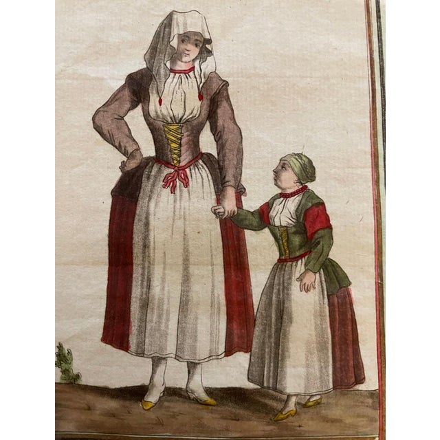 Pair of 18th French Hand Colored Engravings of a Frisian Man, Woman and Child For Sale - Image 12 of 12