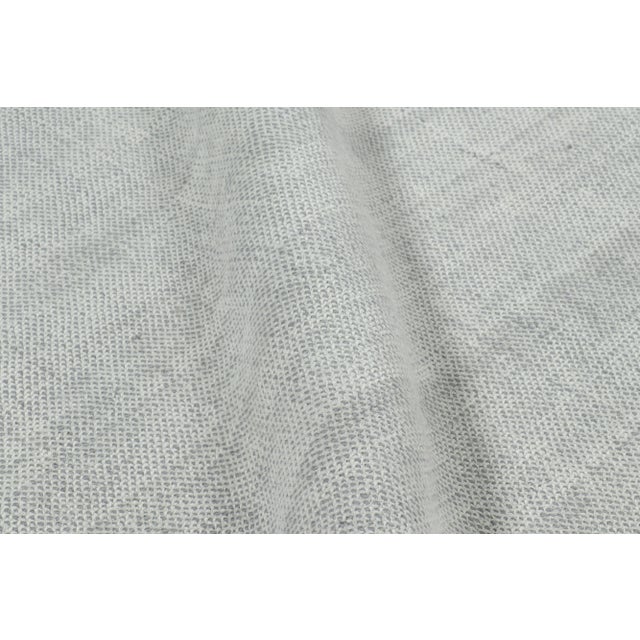 Rug & Kilim’s Oversized Textural Rug in Light Gray and Blue Tones & Striae -12x17 For Sale In New York - Image 6 of 7