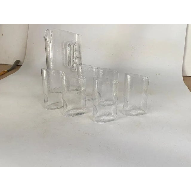 Set of 6 Rare modernist sixties glasses from the “Drink In” glass service and a Pitcher designed in 1969 by Claus Josef...