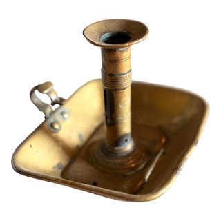 Antique Brass Bedtime Candleholder For Sale