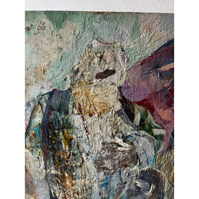 Peter Liashkov, Large Figural Abstract Oil Painting Collage LA California Artist Peter Liashkov, 1966 For Sale - Image 11 of 18